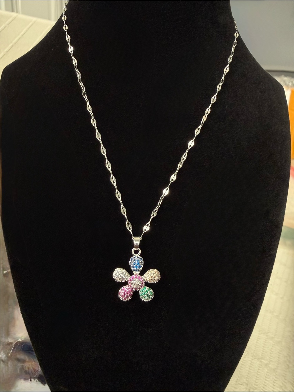 18k gold plated zircon sunflower necklace